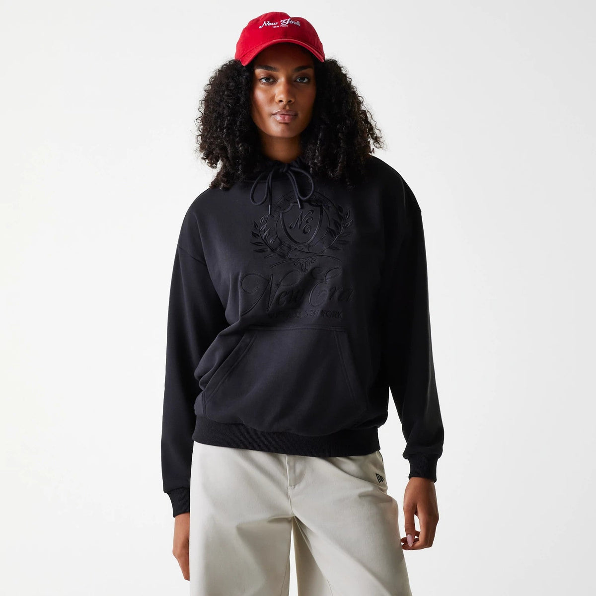 Sweat à Capuche Femme New Era Crest Noir