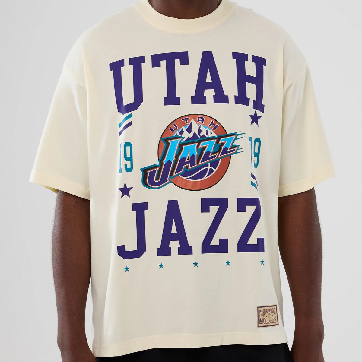 T-shirt Utah Jazz NBA Hardwood Classic Crème