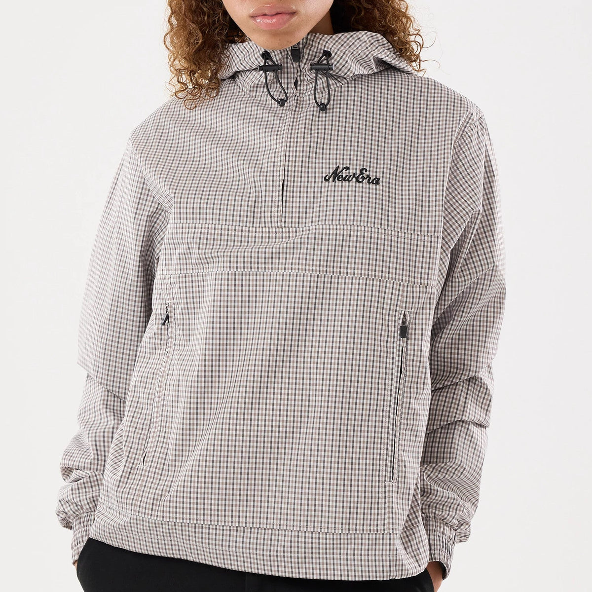 Veste Femme Coupe-vent Oversize New Era Check Beige