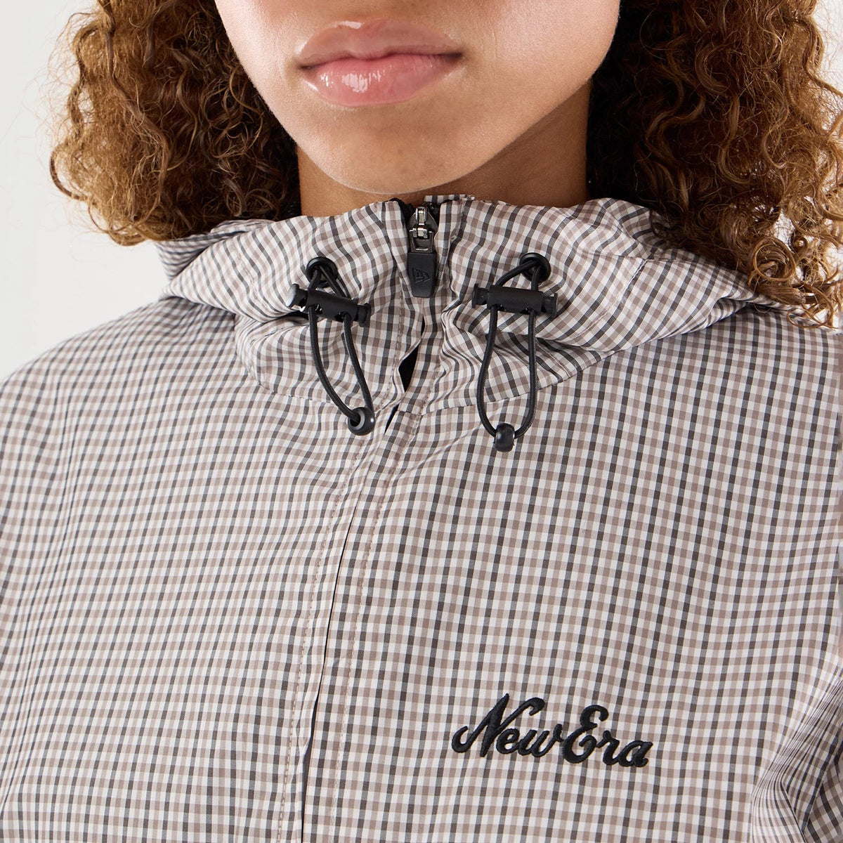Veste Femme Coupe-vent Oversize New Era Check Beige
