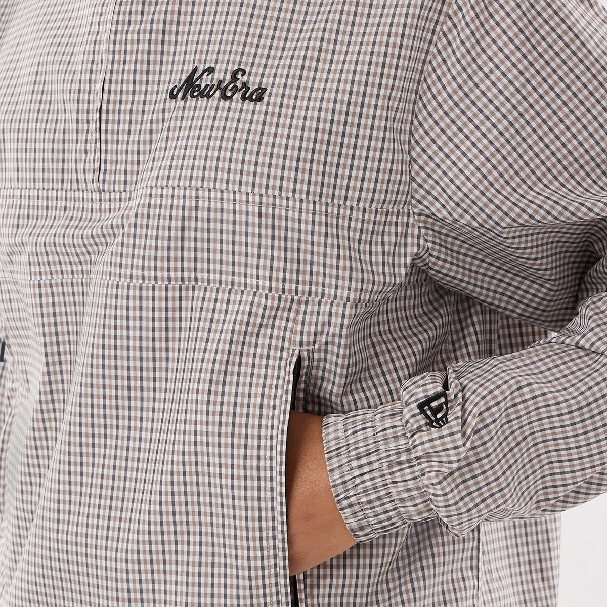 Veste Femme Coupe-vent Oversize New Era Check Beige