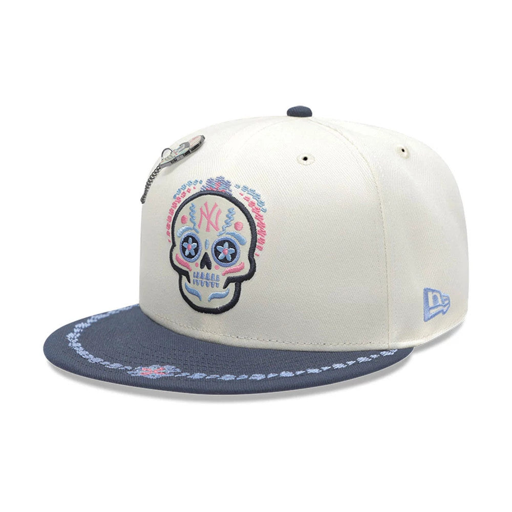 Yankees MLB Day Of The Dead - casquette Fitted beige clair et bleu foncé 59FIFTY 59Fifty 
