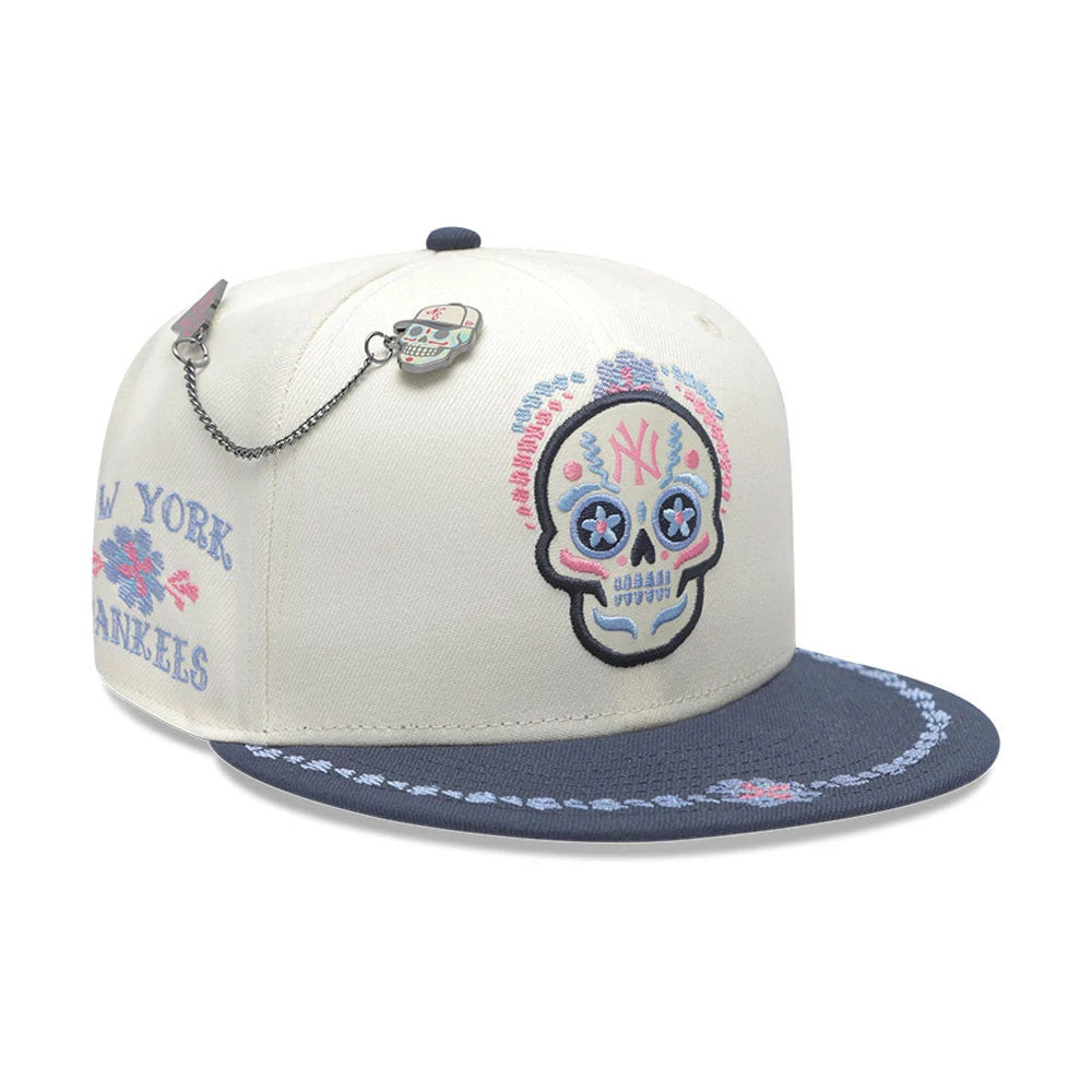 Yankees MLB Day Of The Dead - casquette Fitted beige clair et bleu foncé 59FIFTY 59Fifty 