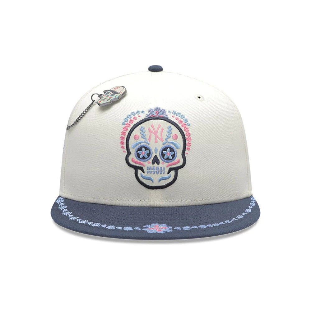 Yankees MLB Day Of The Dead - casquette Fitted beige clair et bleu foncé 59FIFTY 59Fifty 