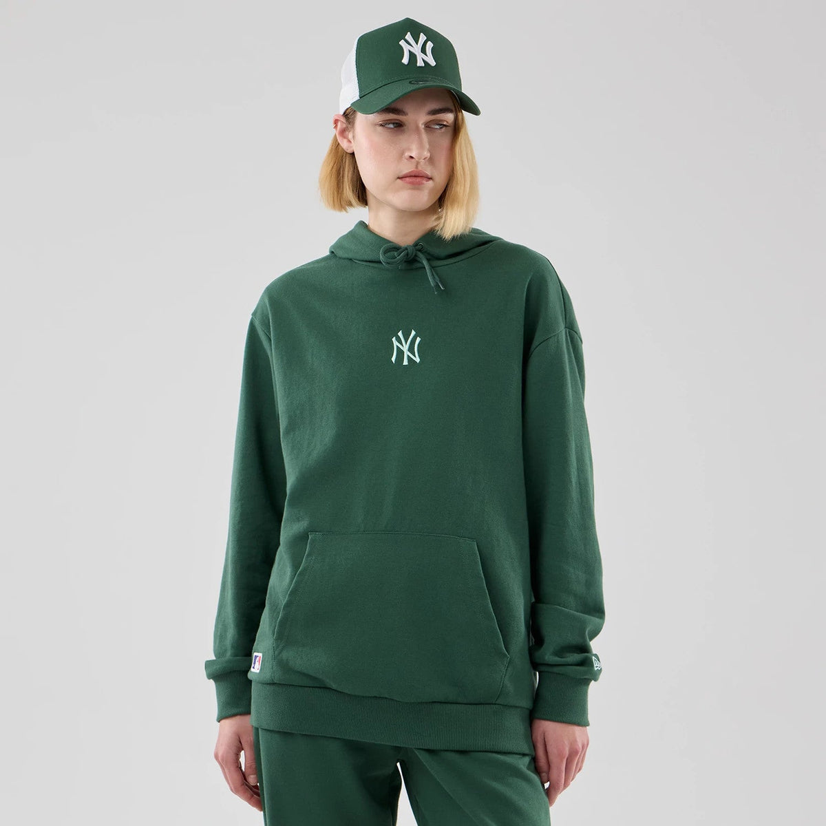 Sweat à capuche Oversize New York Yankees League Essential Vert foncé