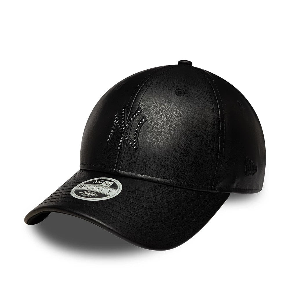 Casquette Femme 9FORTY M-Crown New York Yankees MLB Diamante PU Noir