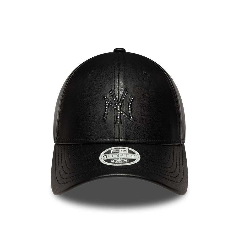 Casquette Femme 9FORTY M-Crown New York Yankees MLB Diamante PU Noir