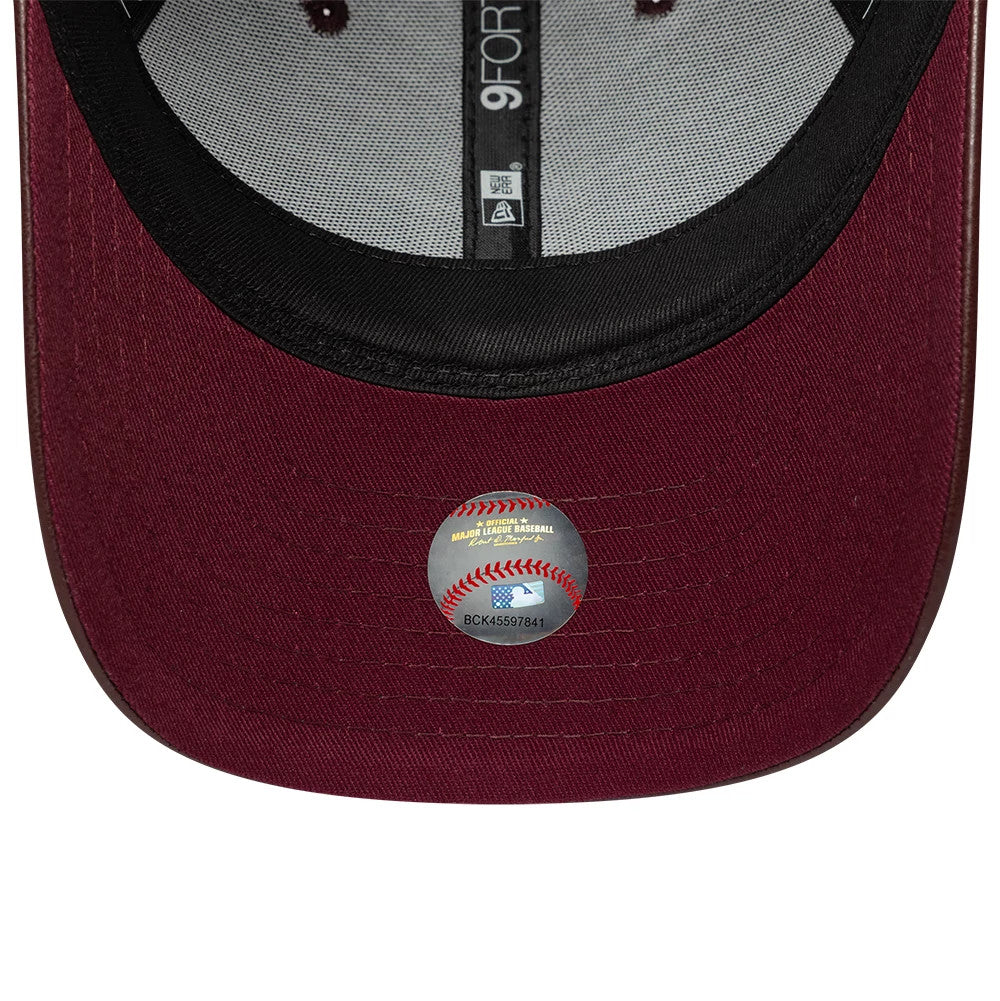 Casquette Femme 9FORTY M-Crown New York Yankees MLB Diamante PU Rouge foncé