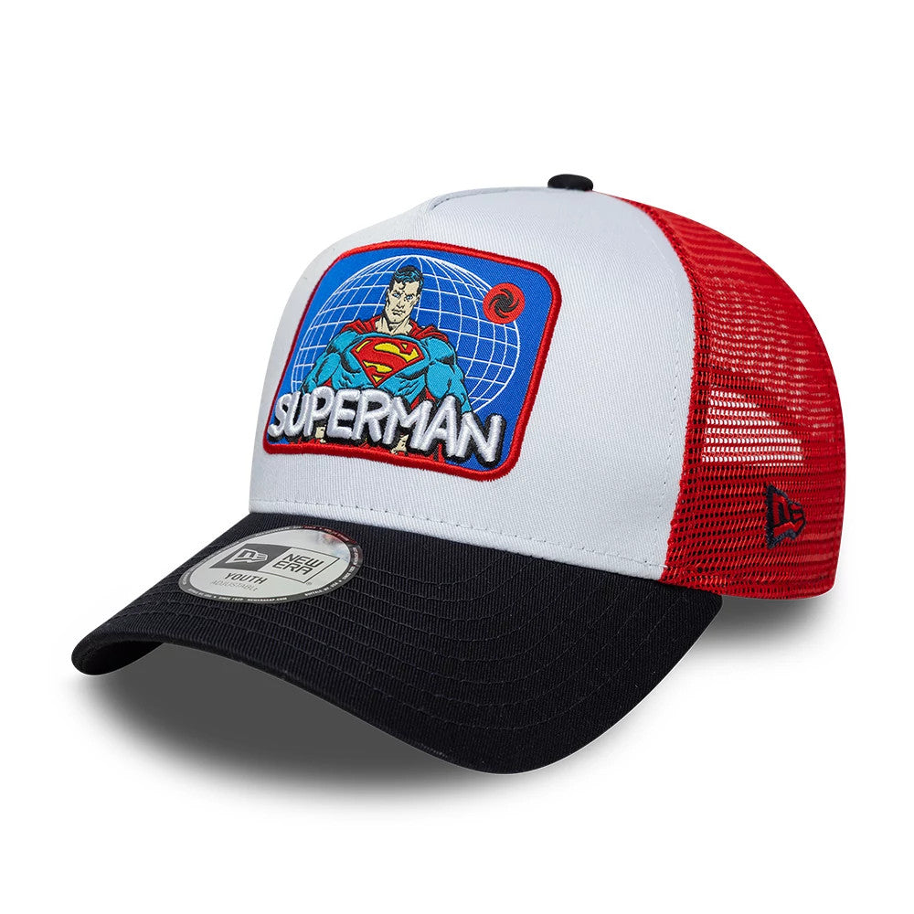 Casquette Enfant 9FORTY A-Frame Trucker Superman DC Patch Blanc