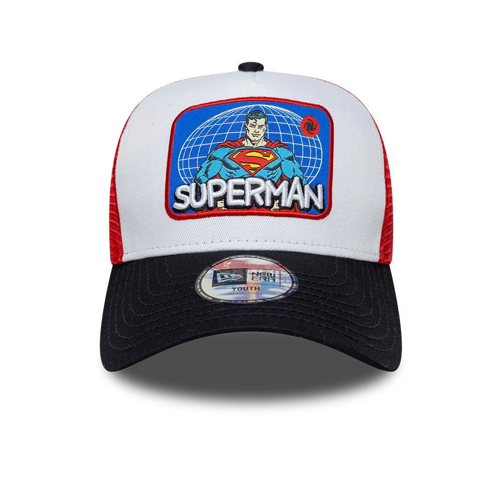 Casquette Enfant 9FORTY A-Frame Trucker Superman DC Patch Blanc