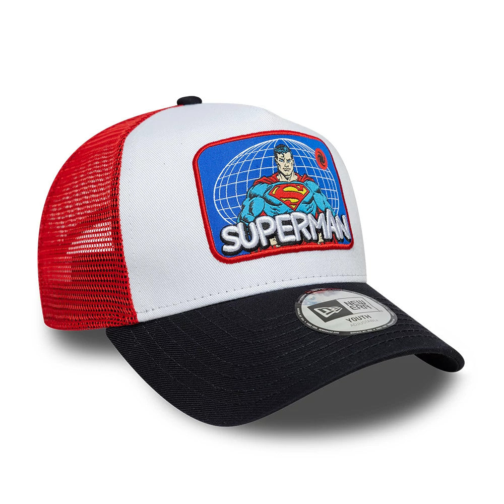 Casquette Enfant 9FORTY A-Frame Trucker Superman DC Patch Blanc