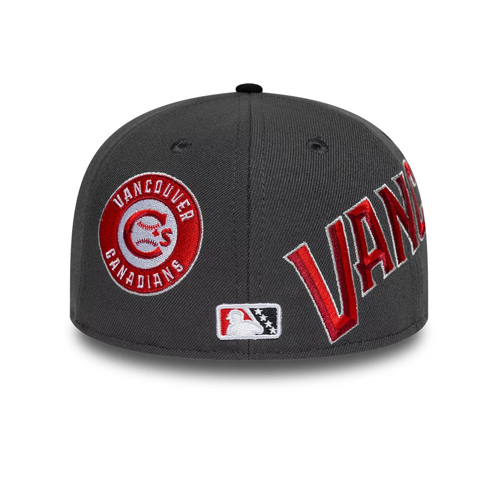 Casquette 59FIFTY Fitted Multi Logo Vancouver Canadians MiLB Gris
