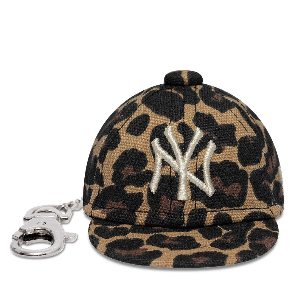Porte-clés Mini Casquette New York Yankees MLB Leopard Noir