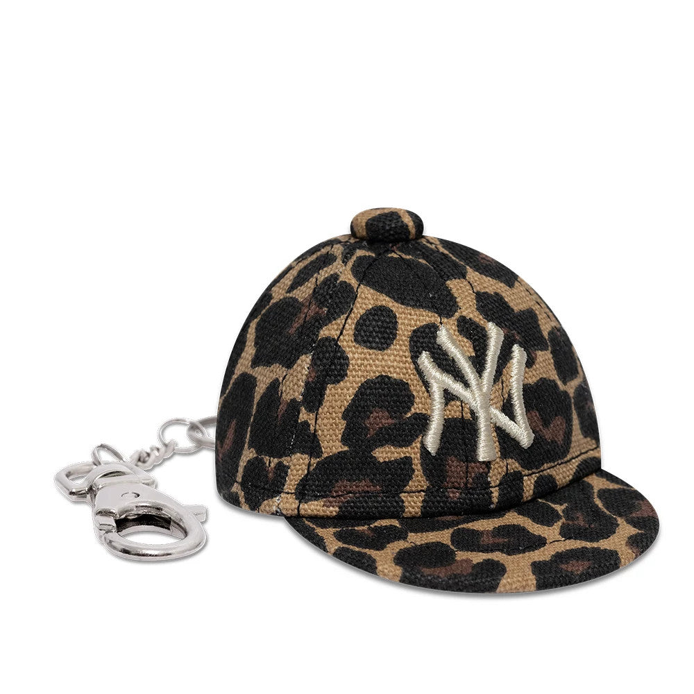 Porte-clés Mini Casquette New York Yankees MLB Leopard Noir