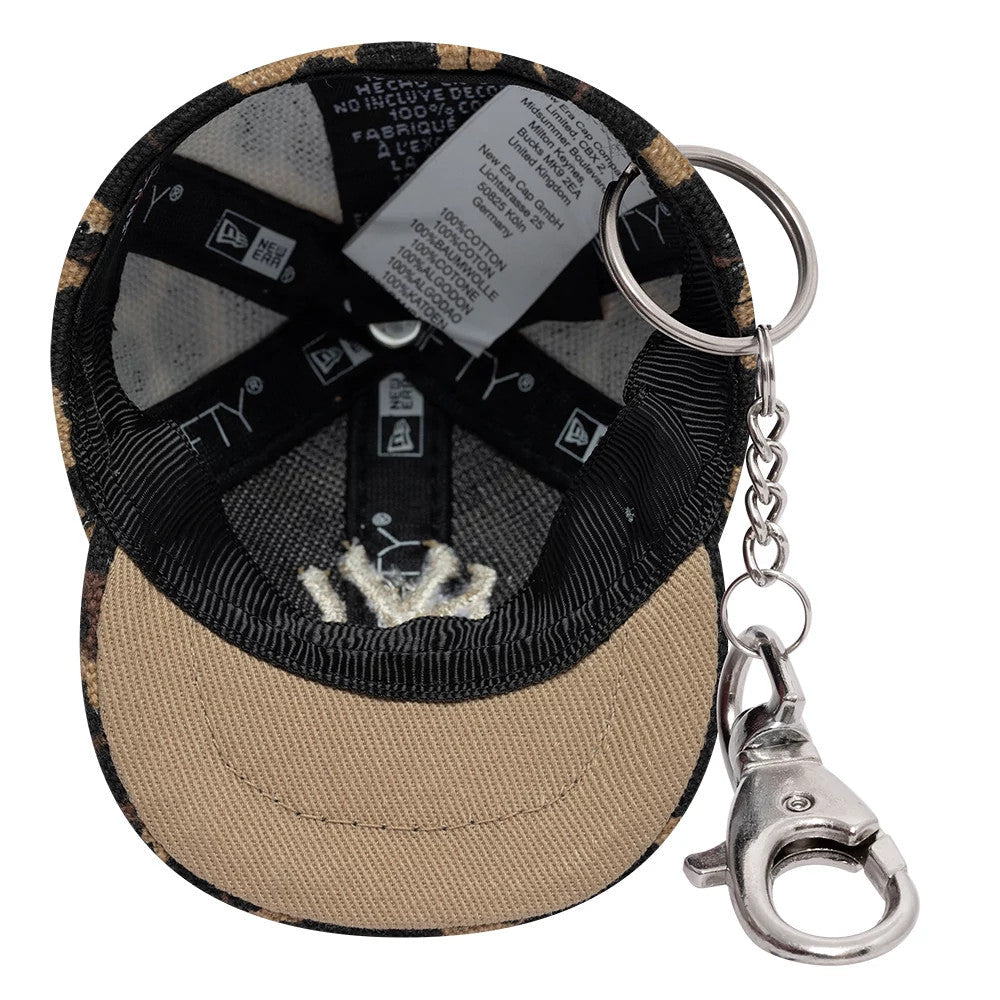 Porte-clés Mini Casquette New York Yankees MLB Leopard Noir