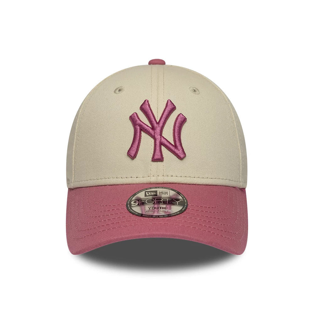 Casquette Enfant 9FORTY New York Yankees League Essential Beige & Rose