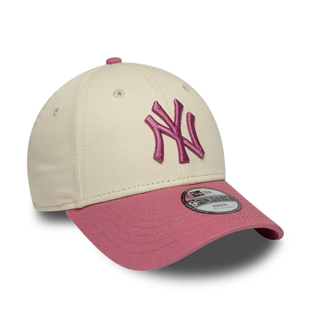 Casquette Enfant 9FORTY New York Yankees League Essential Beige & Rose
