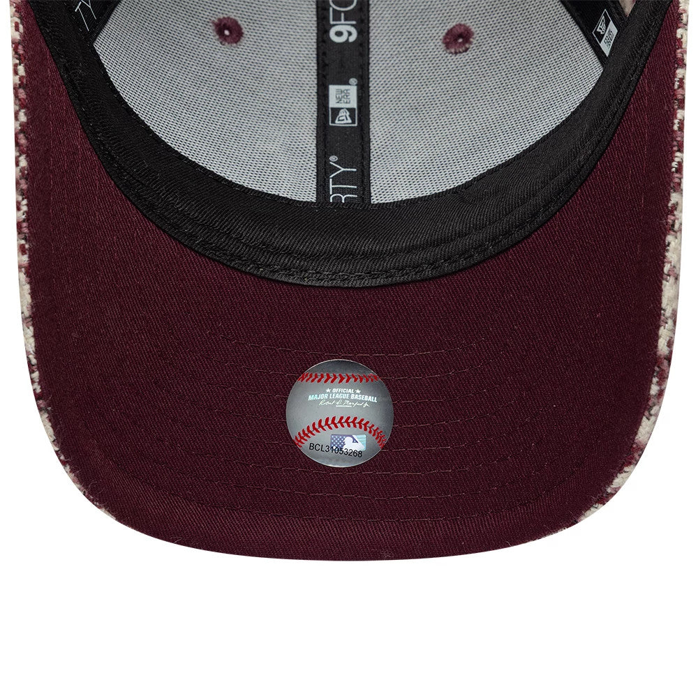Casquette Femme 9FORTY M-Crown New York Yankees MLB Houndstooth Rouge