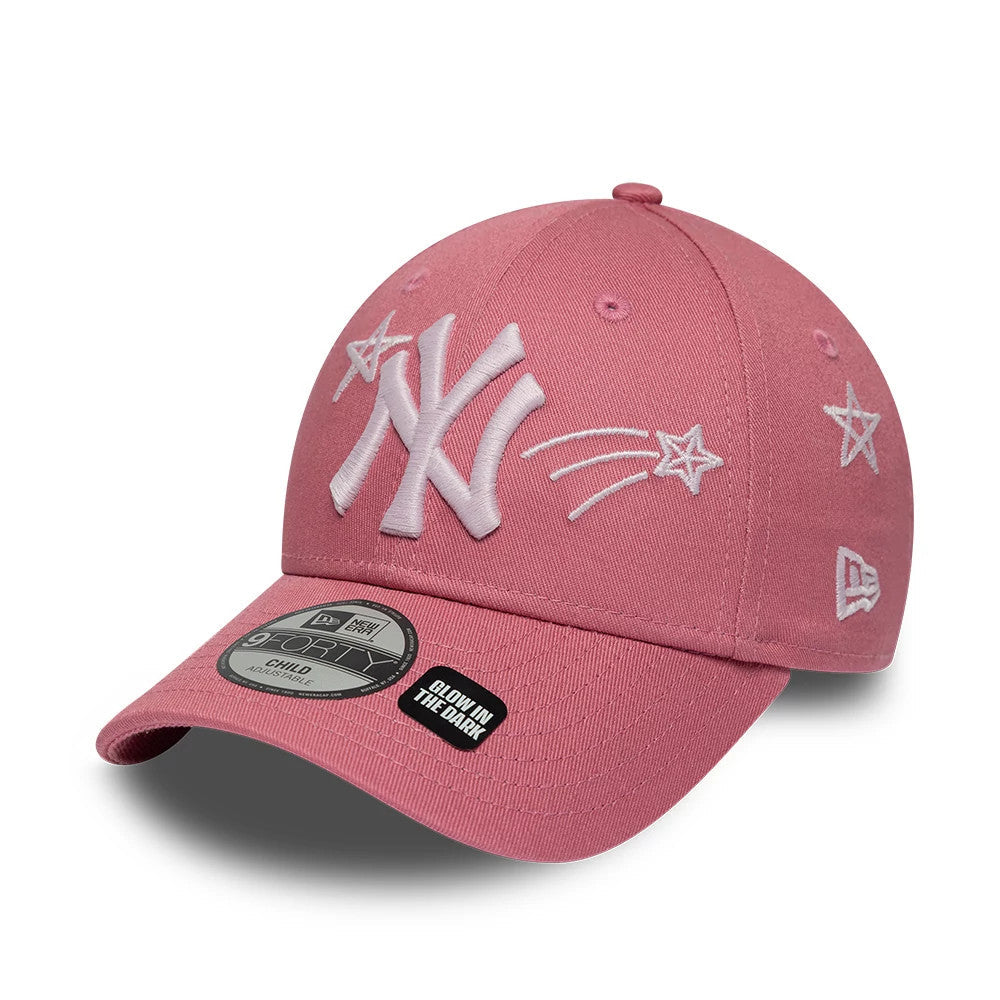 Casquette Enfant 9FORTY New York Yankees Space Glow In The Dark Rose