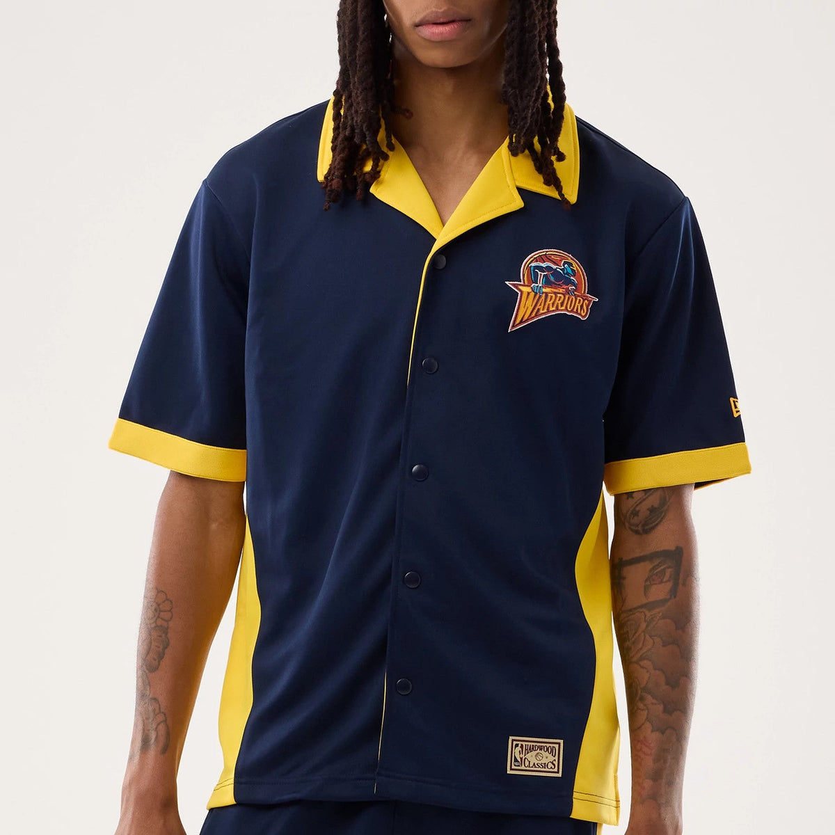 Chemise Golden State Warriors NBA Hardwood Classic Revere Bleu foncé