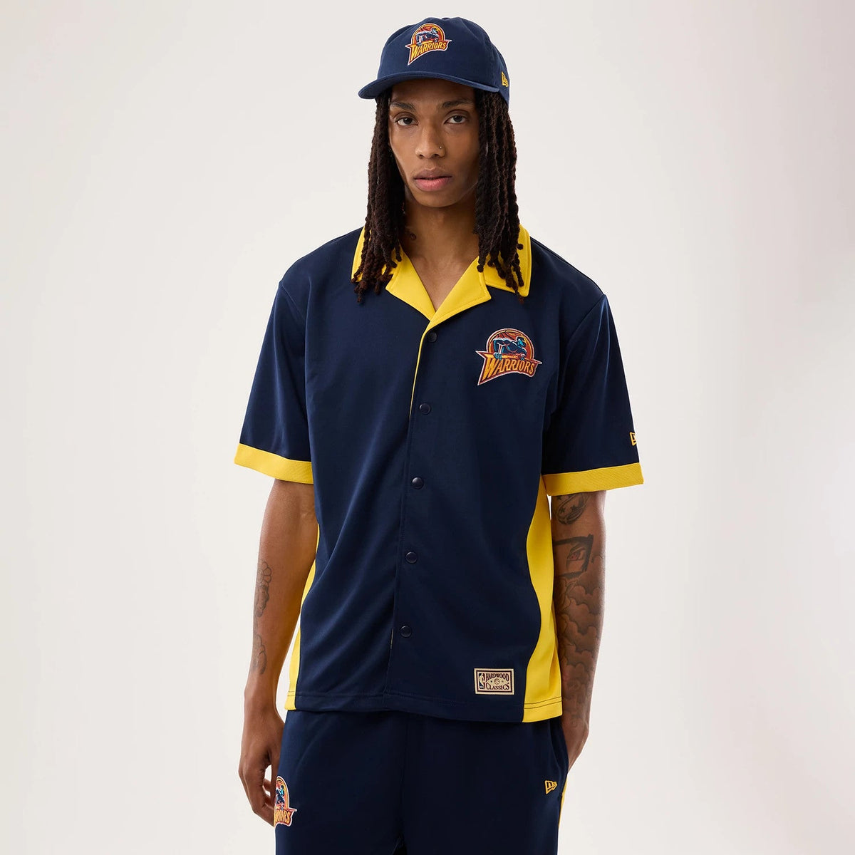 Chemise Golden State Warriors NBA Hardwood Classic Revere Bleu foncé